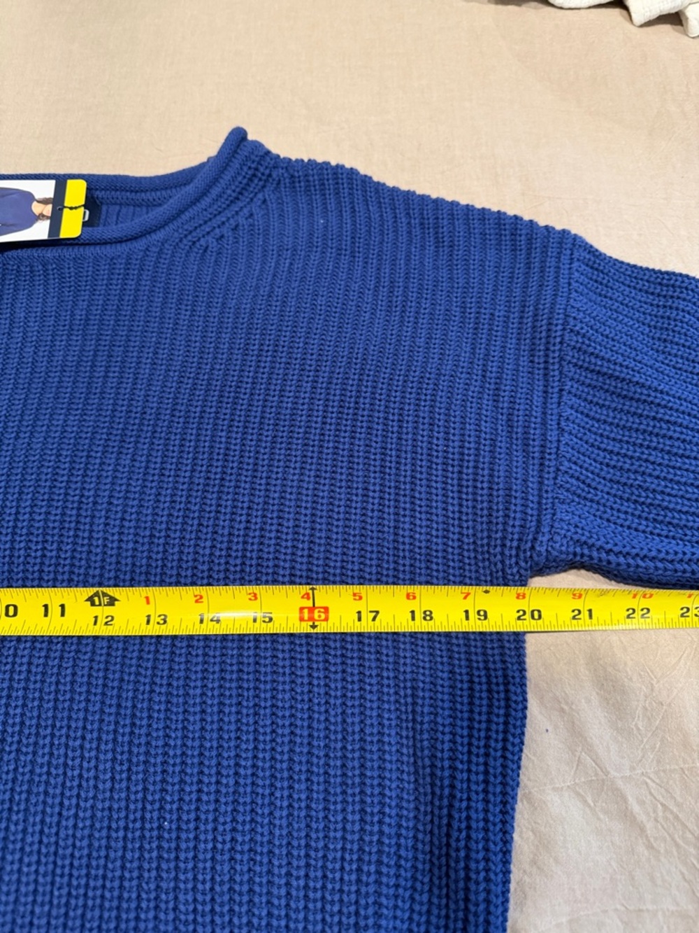 GAP Cobalt Blue 100% cotton rolled neck Crewneck Sweater - Picture 6 of 9